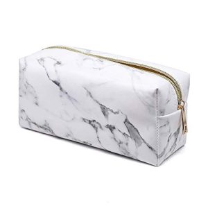 Marble Makeup Bag Travel Storage with Gold Zipper