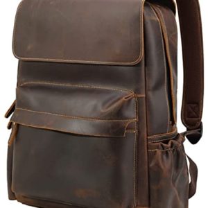 Vintage Full Grain Leather 15.6 Inch Laptop Backpack