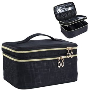 Stagiant Double Layer Makeup Bag, Large Cosmetic Bag