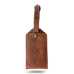 PEGAI Personalized Leather Luggage Tag