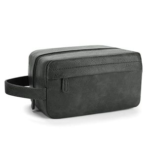 Vorspack Toiletry Bag for Men PU Leather Hanging Dopp Kit