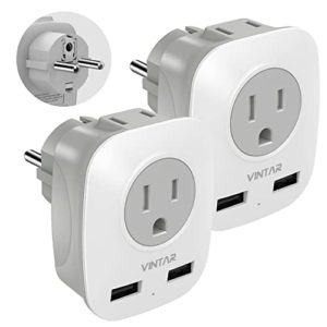 Germany European Travel Adapter Power Plug with 2 USB and 2 Outlet