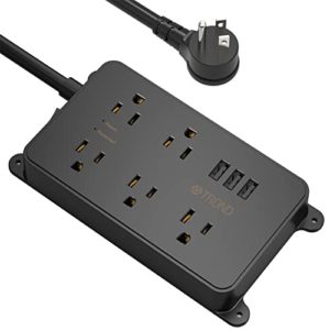 TROND Surge Protector Flat Plug with 5 Widely-Spaced Outlets