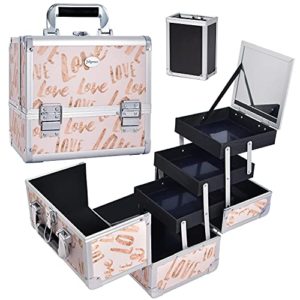 Joligrace Makeup Train Case Cosmetic Organizer Box