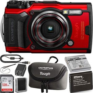 Olympus Tough TG-6 Digital Camera (Red) with Carrying Case