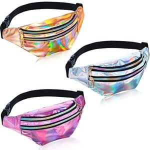 3 Pieces Holographic Fanny Pack for Women Men Kids