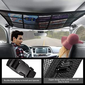 Ceiling Storage Net Pocket with Zipper Buckle SUV