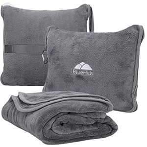BlueHills Premium Soft Travel Blanket Pillow