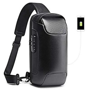 Casual Shoulder Sling Backpack with USB Charging Por for Men