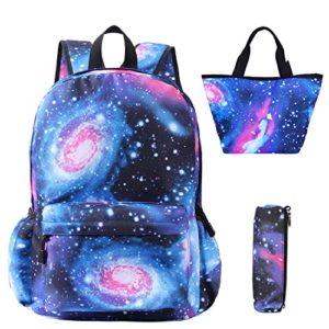 SAMIT 3pcs Galaxy School Backpack 3 in1 School Bag