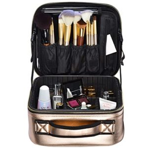 Byootique Golden Portable Makeup Train Case