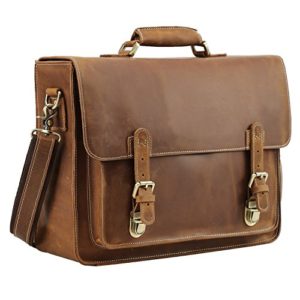 Leather Laptop Briefcase Messenger Bag Vintage