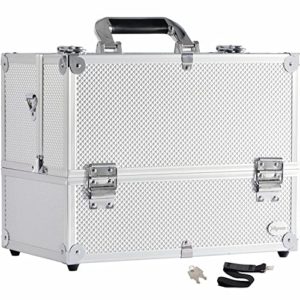 14" Makeup Train Case Large 6 Tray Professional Organizer Box