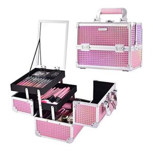 Joligrace Makeup Train Case Portable Cosmetic Box