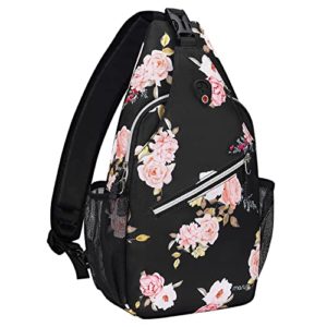 Multipurpose Travel Hiking Daypack Peony Rope Crossbody Shoulder Bag