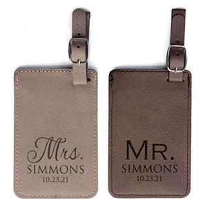 Personalized Mr & Mrs Luggage Tags Pair