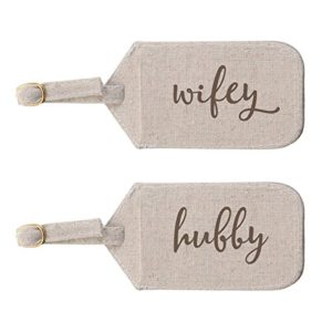 Lillian Rose Tan Wifey & Hubby Luggage Tags