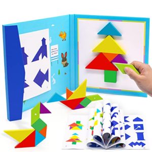 Conikus Tangrams for Kids Wooden Pattern Tangram Magnetic Puzzle