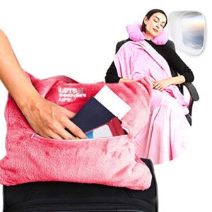 4 in 1 Travel Blanket - Lightweight, Warm and Portable.
