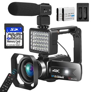4K Camcorder with Microphone for Photography