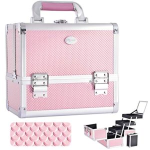 Joligrace Makeup Train Case Cosmetic Box 10 Inches