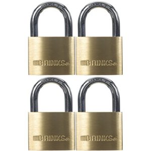 BRINKS 40mm Solid Brass Padlock, 4 Pack