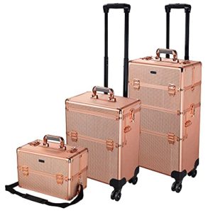 Byootique Rolling Makeup Case 2in1 Cosmetic Beauty Train Case