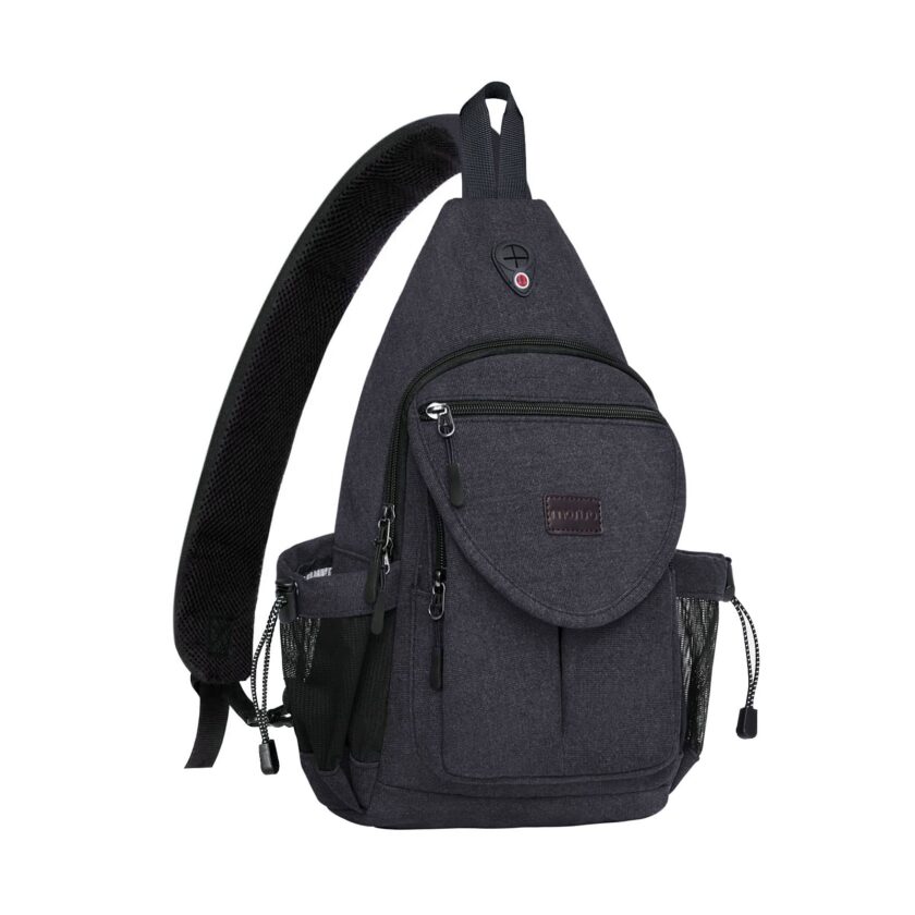 Canvas Crossbody Hiking Daypack Bag with Anti-theft Pocket