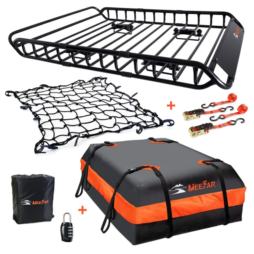 MeeFar Roof Rack Carrier Basket Universal Rooftop Cargo Carrier