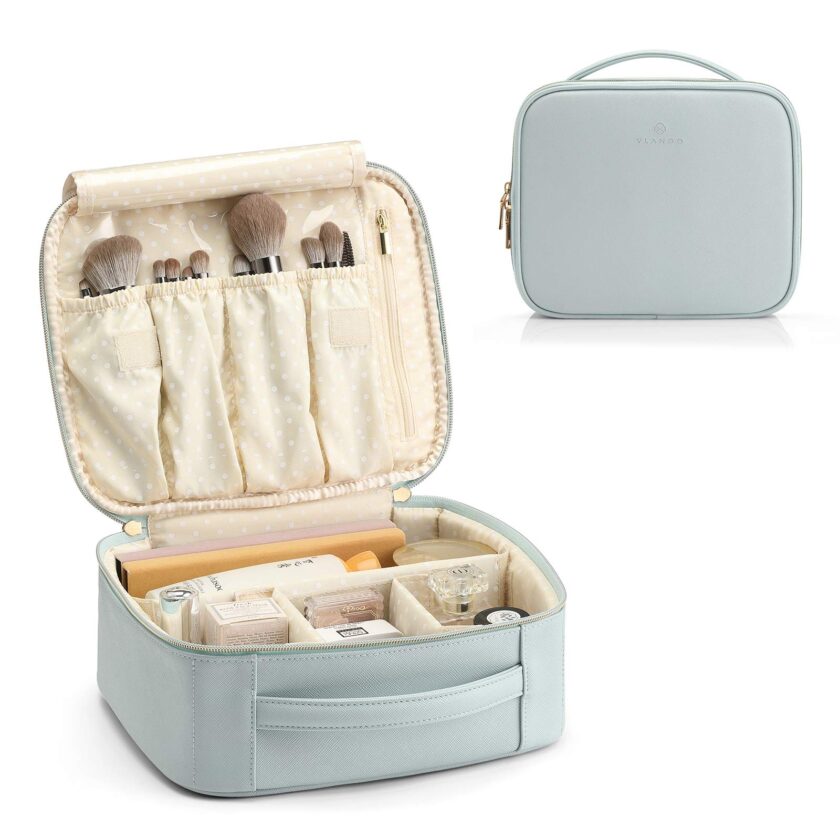 Blue Travel Makeup Cosmetic Case Storage Bag