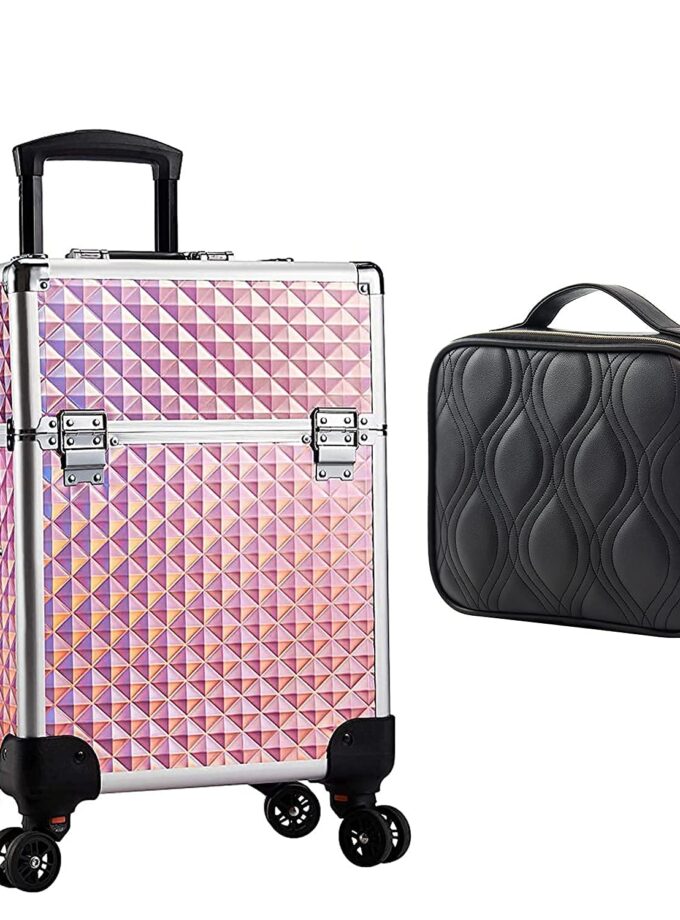 Professional Makeup Artist Rolling Train Case