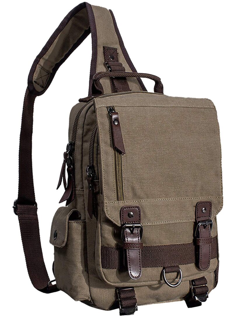 Mygreen Men's Canvas Sling Bag Backpack