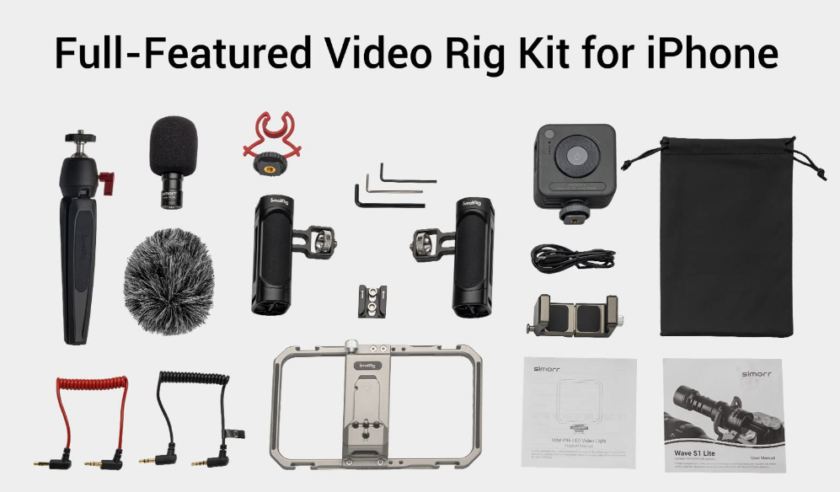 Universal Video Kit for iPhone: Elevate Your Vlogging and Streaming Game on YouTube and Twitch Universal Compatibility: The kit is designed to be universally compatible with various smartphone models, ensuring that you can use it with your iPhone or Android device. Improved Audio Quality: The included microphone enhances the audio quality of your recordings. It helps reduce background noise and ensures clear and crisp sound, which is crucial for vlogging and live streaming. The Professional Video Kit for iPhone: Perfect for Vlogging and Live Streaming with your iPhone