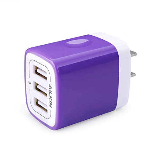 Compact AILKIN 3-Port USB Charger Adapter with fast charging capability, featuring 5V/3.1A total output and a universal input range of 100-240V. Designed for efficient charging of iPhone, iPad, Samsung Galaxy, Google Pixel, and Kindle Fire. Includes built-in safety features and a stylish, lightweight design.