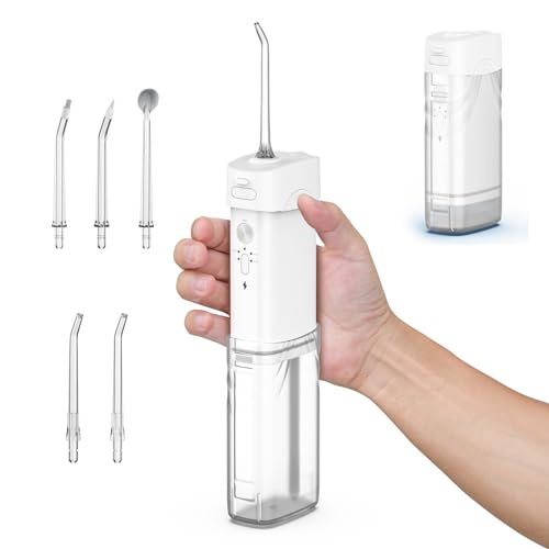 Foldable Oral Irrigator – Portable Cordless Water Flosser with 5 Modes, 5 Jet Tips, and IPX7 Waterproof Design for Effective Teeth Cleaning