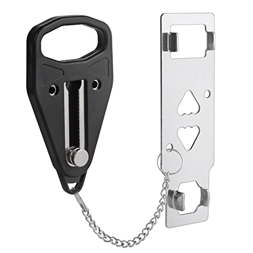 MOSECYOU Portable Keyed Door Lock made of durable stainless steel. Ideal for enhancing security in hotels, apartments