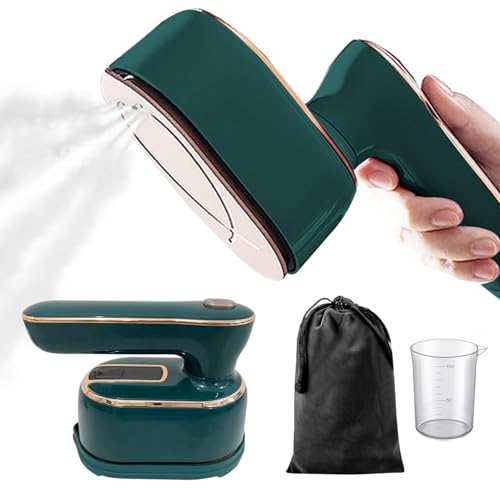 Compact Mini Travel Steamer Iron with 1000W power, 5-second heating, 2-in-1 functionality, and ergonomic rotatable handle, ideal for travel and dorm use.