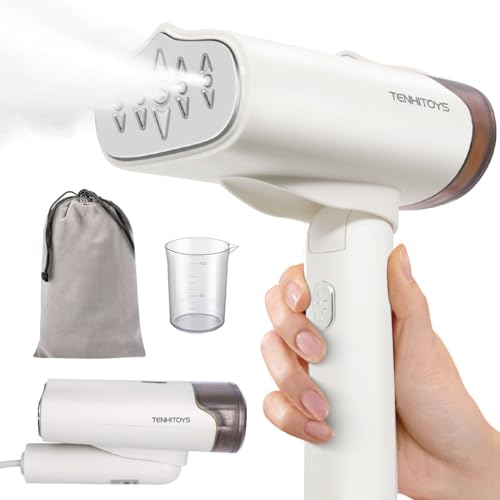 Portable Travel Garment Steamer with Foldable Handle – 10-Second Heat-Up, 2-in-1 Function for Home and Travel