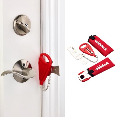 Addalock Portable Door Lock – Secure Your Space with the Original Travel Lock, Ideal for Hotels, Apartments, and Dorms, Comes with Red Travel Pouch