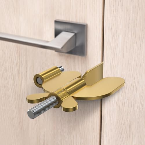 WINCHY Portable Door Lock in yellow, made from durable 304 stainless steel. Ideal for enhancing security in hotels, apartments, and travel settings