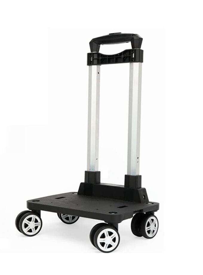 Compact and lightweight Backpack Trolley with 4 wheels, featuring a foldable design and adjustable telescopic handle