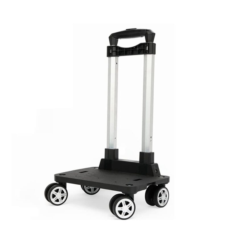 Compact and lightweight Backpack Trolley with 4 wheels, featuring a foldable design and adjustable telescopic handle