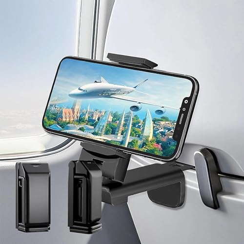 Universal Airplane Phone Holder – 2-Pack with Dual 360° Rotation for Secure, Hands-Free Viewing on Flights and Travel