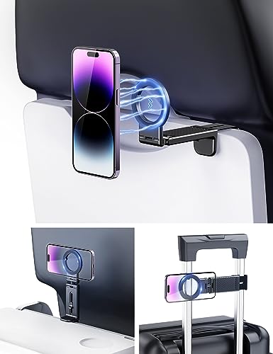 PROfezzion Magnetic Airplane Phone Holder: Secure MagSafe & Universal Phone Mount for Hands-Free Use on Tray Tables, Desks, and More