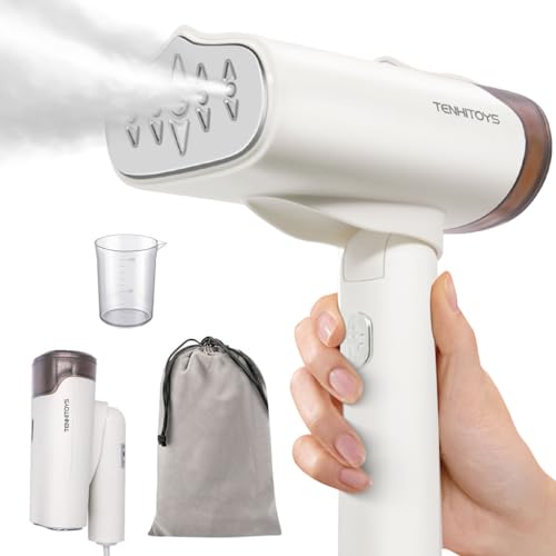 10s Fast Heating Mini Travel Garment Steamer - Quick 10-second heat-up, 1000W power, 20g/min steam output, compact and foldable design for easy travel