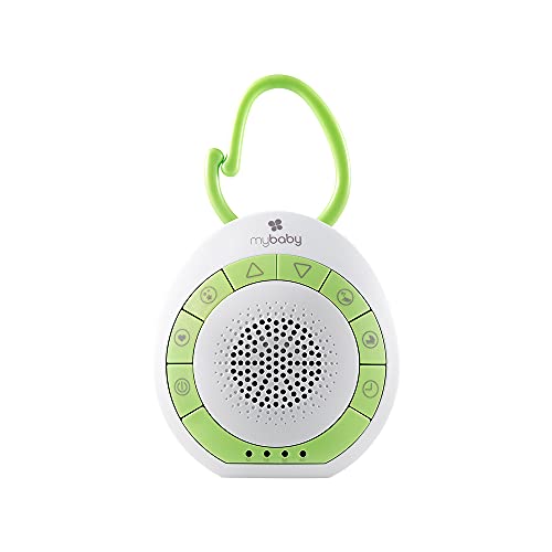 MyBaby Portable White Noise Sound Machine with 4 Soothing Sounds and Integrated Clip – Ideal for Travel and Nursery