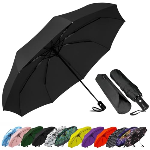 Compact Windproof Travel Umbrella with Automatic Open & Close Feature, Lightweight and Waterproof, Ideal for Men, Women, and Teens