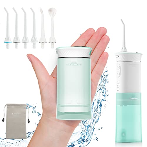 Hangsun Water Flosser - Collapsible portable design with 6 jet tips and customizable modes, IPX7 waterproof for effective oral care at home and on the go