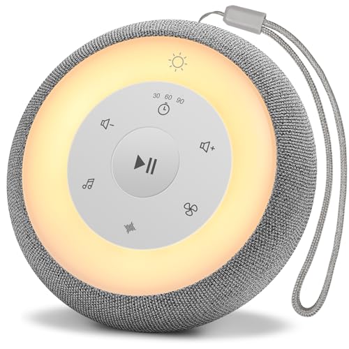 KASCIMU Portable Sound Machine with Night Light and 28 Soothing Sounds – Ideal for Babies and Adults