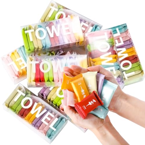 WUWEOT 140 Pack Compressed Towels – Compact and portable disposable face wipes that expand to 11x9.5 inches, perfect for travel, camping